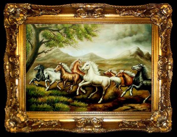 framed  unknow artist Horses 052, ta009-2